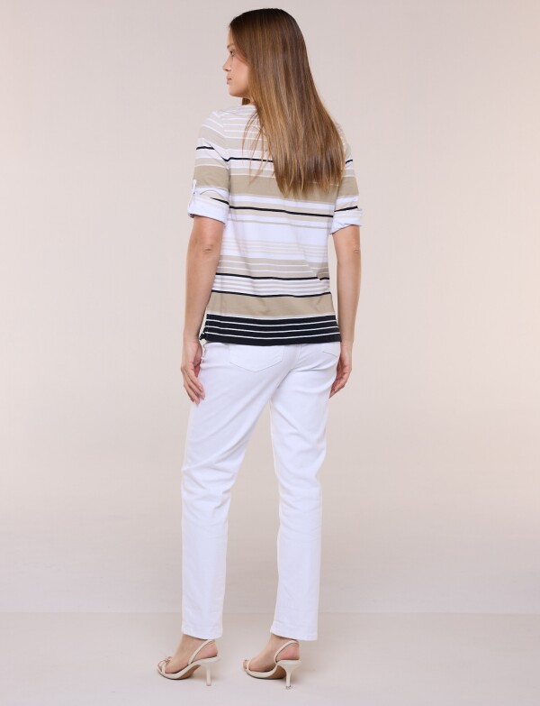 Remera Marinera De Algodon MULTI/BEIGE