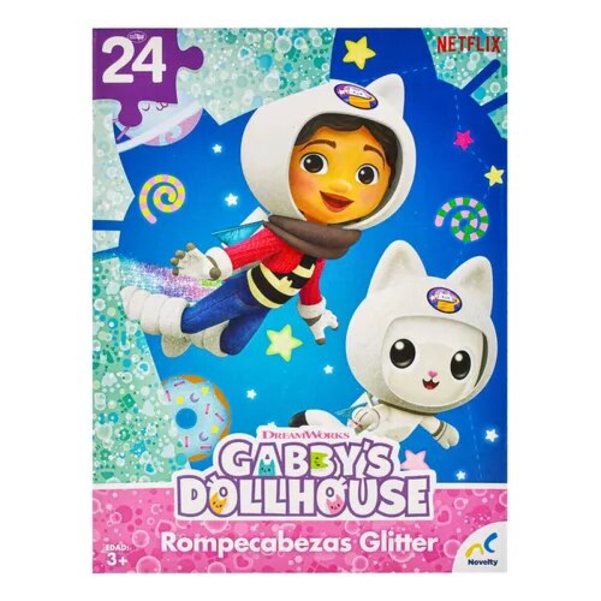 Rompecabezas Gabby´s Dollhouse Glitter 24pcs 