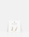 Aros Colgantes Cortos Strass Aros Gota Con Cubic - Dorado