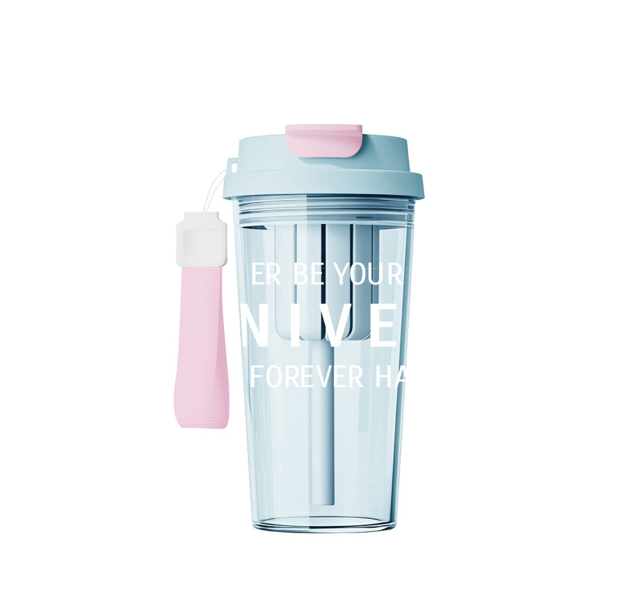 Vaso plástico con infusor 550ml - celeste 