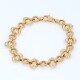 Pulsera en oro 18k con aros lisos y otros labrados Pulsera en oro 18k con aros lisos y otros labrados