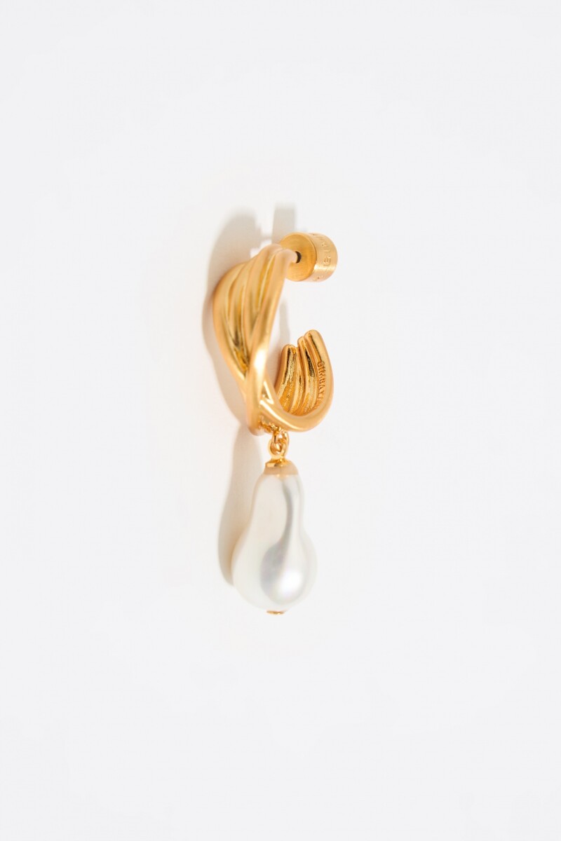 PENDIENTES ARO PERLA Blanco