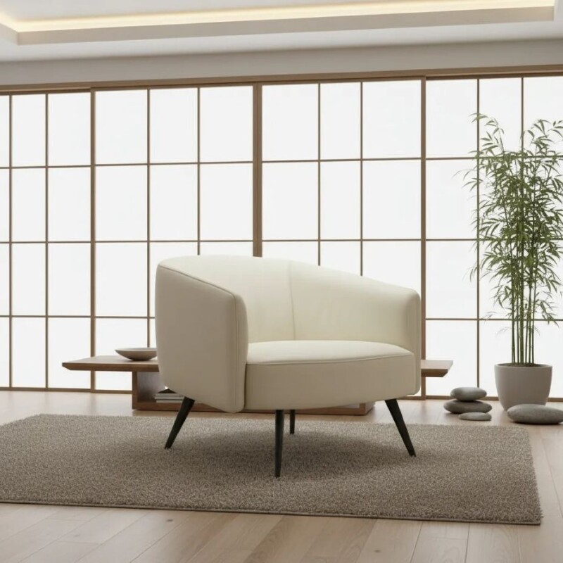 BUTACA CUERO - PERLA - PATAS METAL ONIX BUTACA CUERO - PERLA - PATAS METAL ONIX