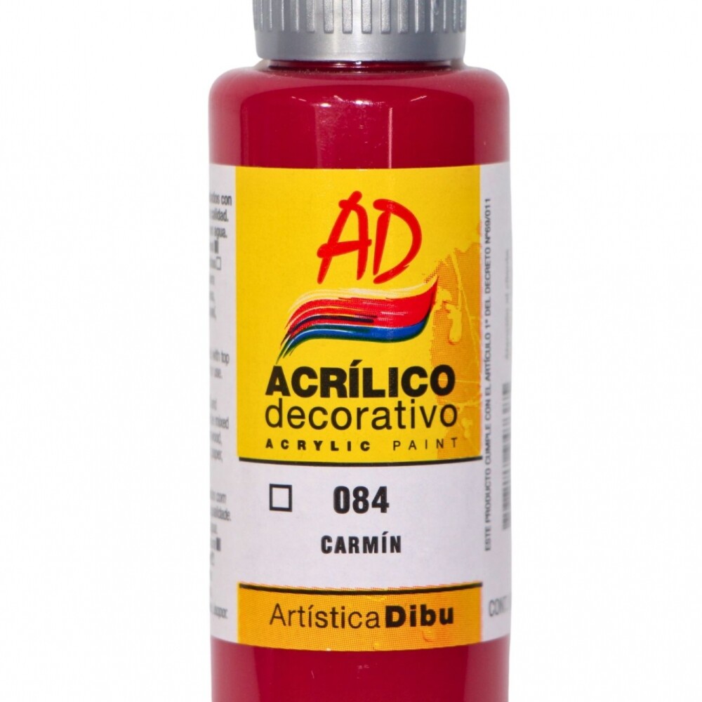 PINTURA ACRILICA ARTISTICA DIBU 60 ML. DIFERENTES COLORES COLOR CARMIN 084