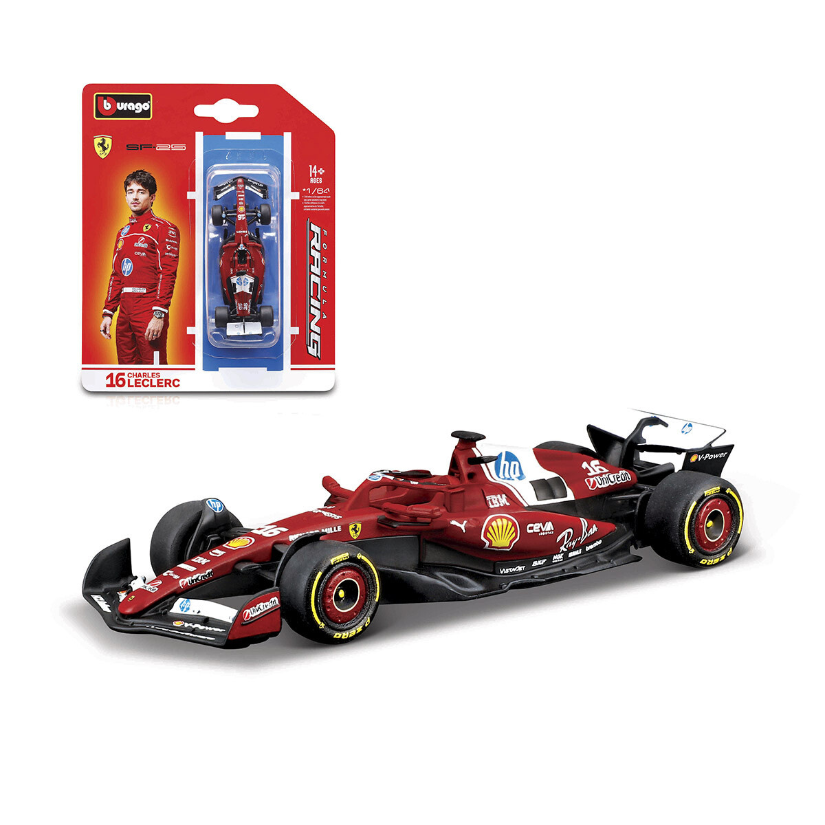Bburago Formula 1 Ferrari Escala 1:64 - Charles Leclerc 