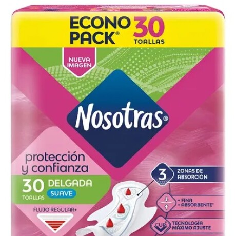 Nosotras toallas femeninas x30 Delgada Suave