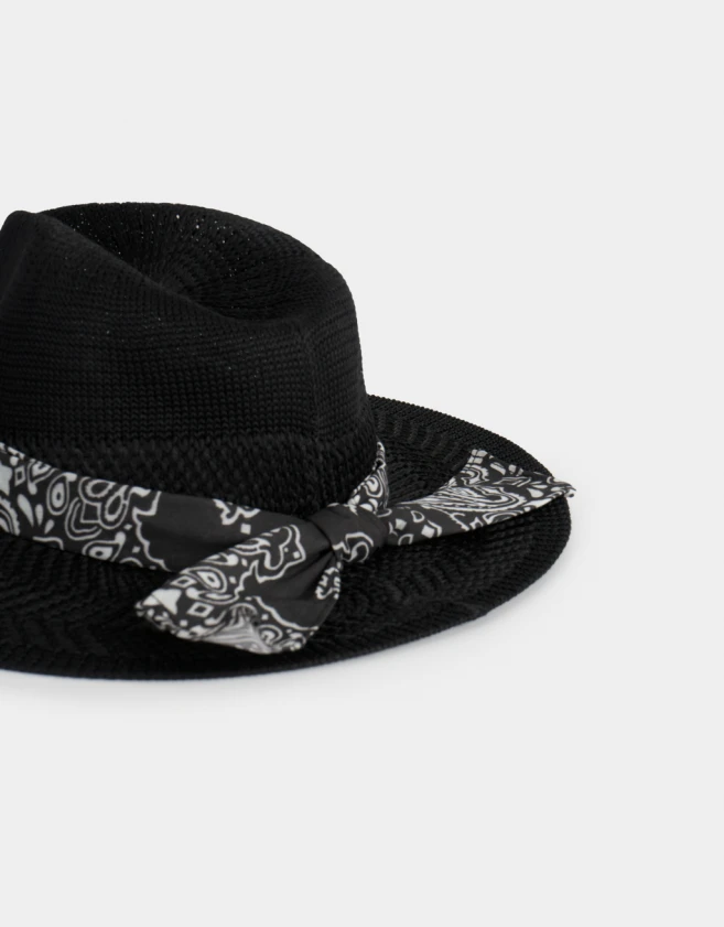 Sombreros Romántico Sombrero Con Trim - Negro