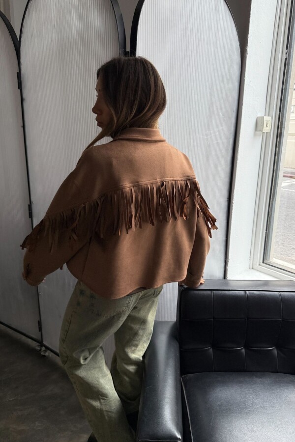 Campera Flecos Camel