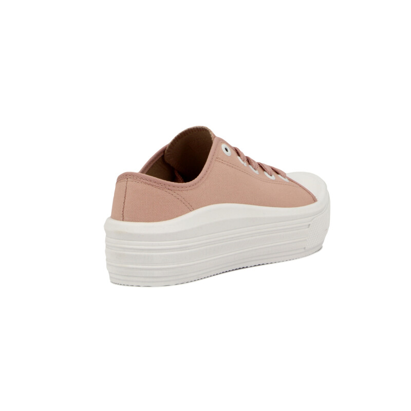 Moleca Calzado Casual Lona Acordonado Rosado-blanco