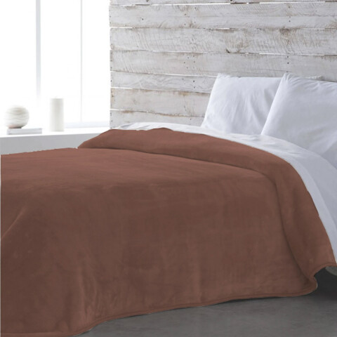 Frazada Flannel King Size Home Class 240 x 260 cm TERRACOTA