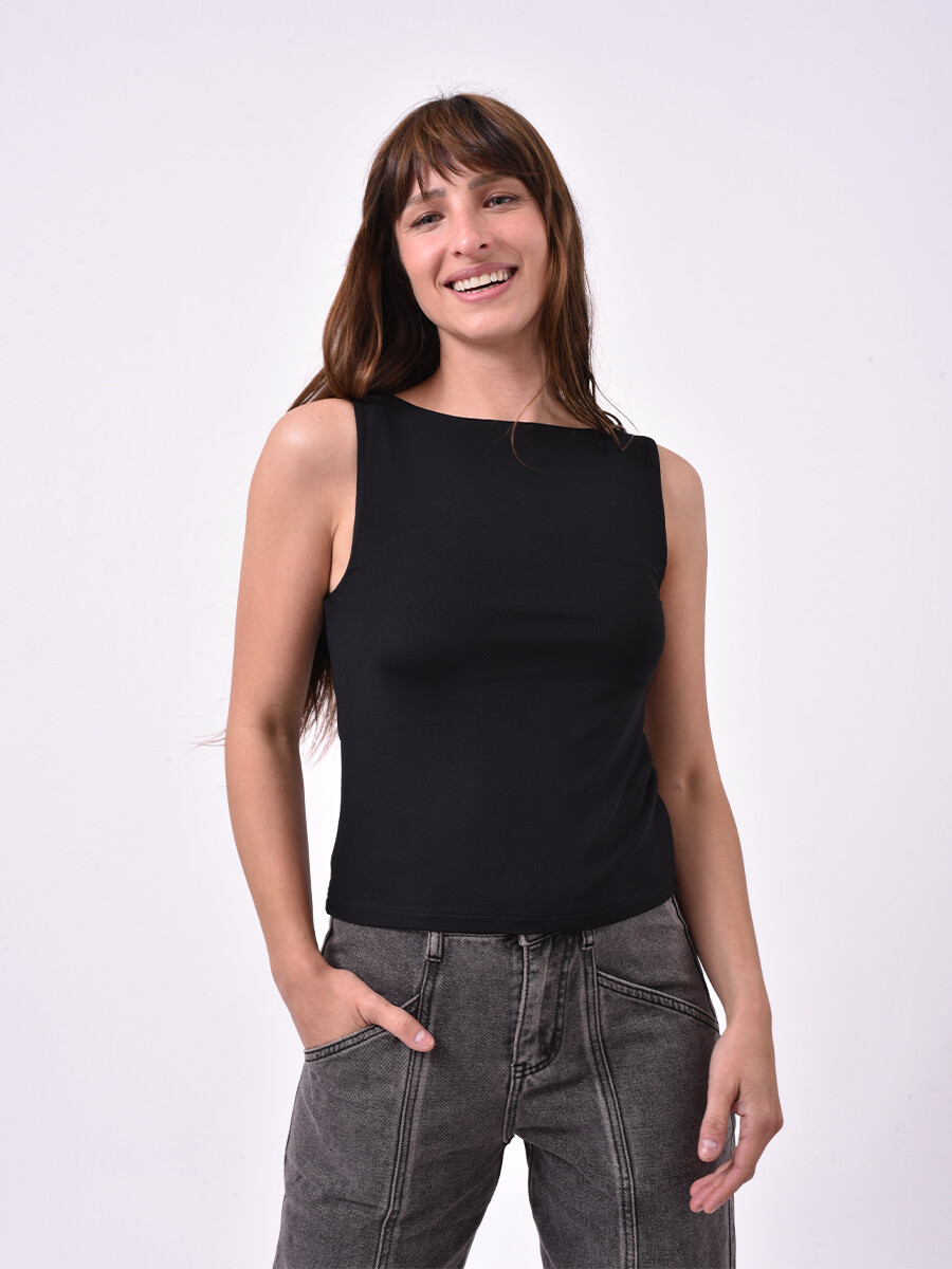 TOP CENIZA - NEGRO 