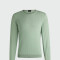 BOSS Black - Suéter Ajustado de lana Merino Cuello Redondo Verde claro