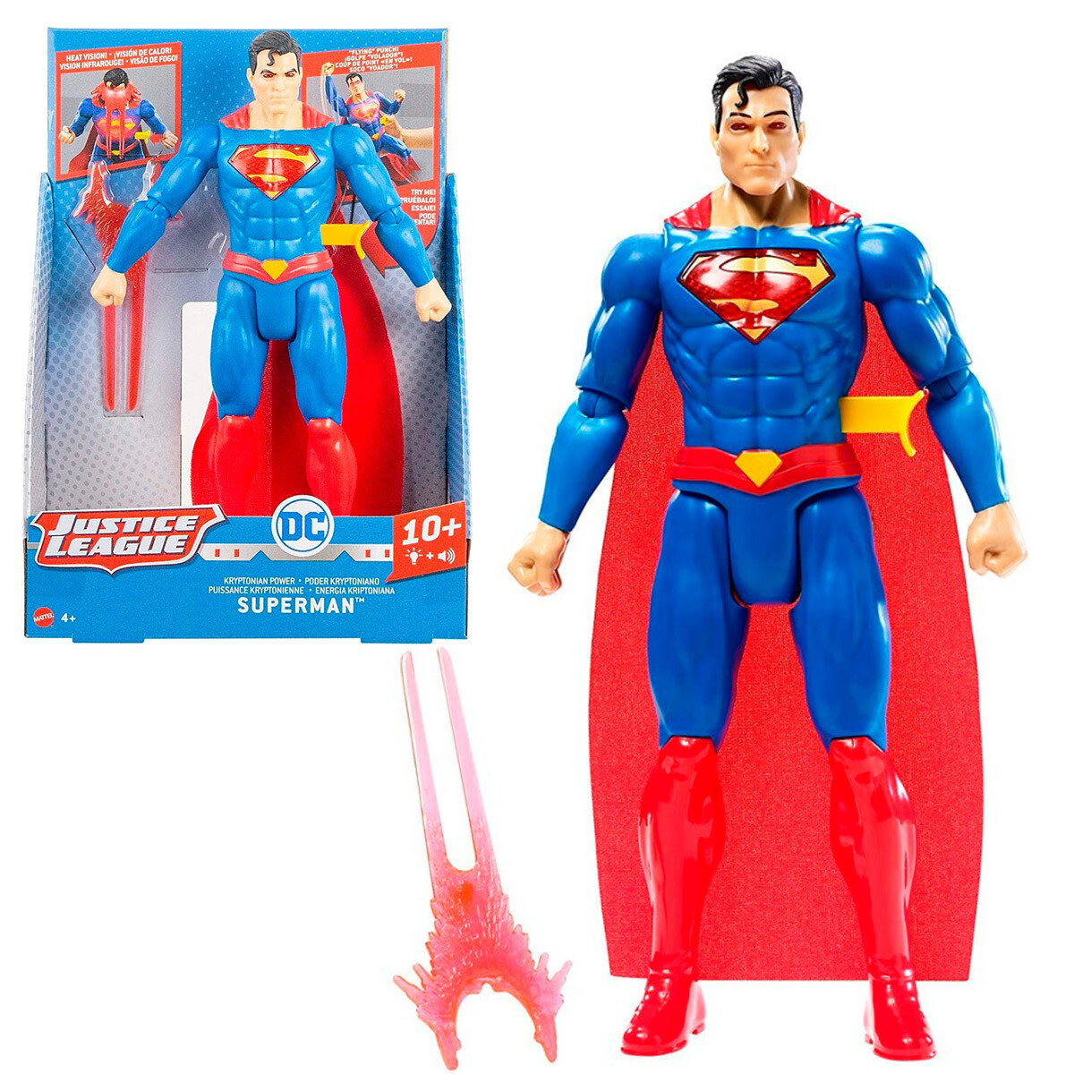 Figura Superman Articulado 30cm Con Luz Y Sonido 