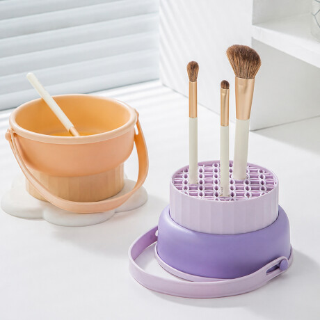 Organizador y Limpiador de Brochas Amarillo