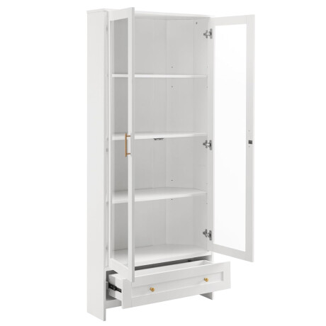 CRISTALERO 2 PUERTAS COPERO BOTELLERO ARMARIO ESTANTERÍA ESQUINERO BLANCO