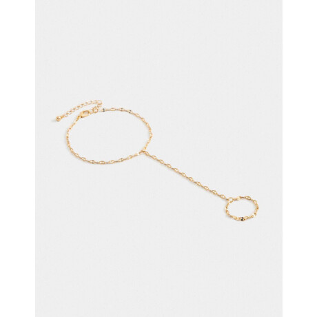 Pulsera Flexible Con Anillo Dorado