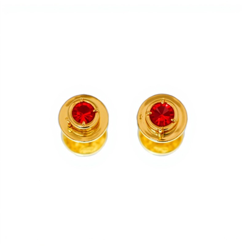 Abridores Zirconia roja-Oro 18k-Piedra Zirconia-AB9503 conpiedra