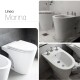 INODORO CORTO CON TAPA Y BIDET JUEGO MARINA BLANCO BRILLANTE BLANCO