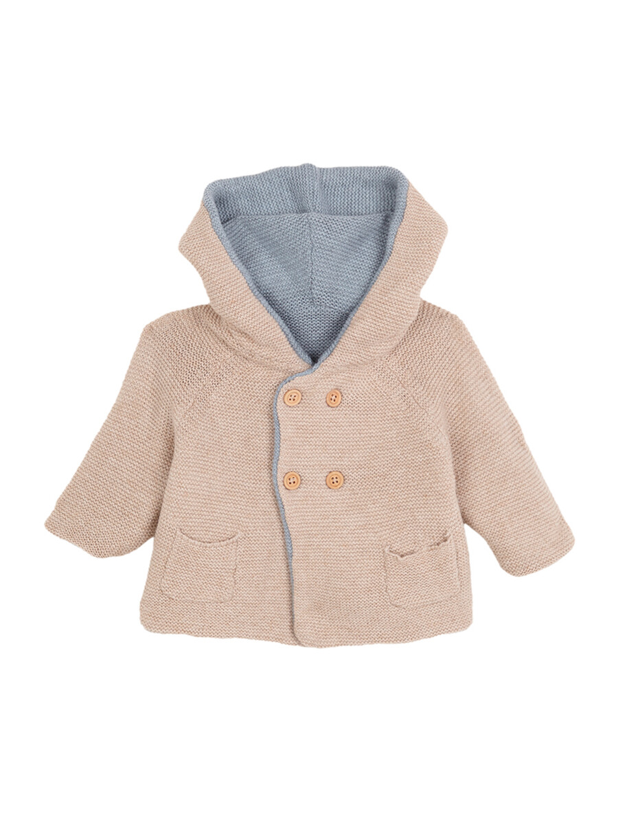 Abrigo De Doble Faz Azul Nuevo Melange