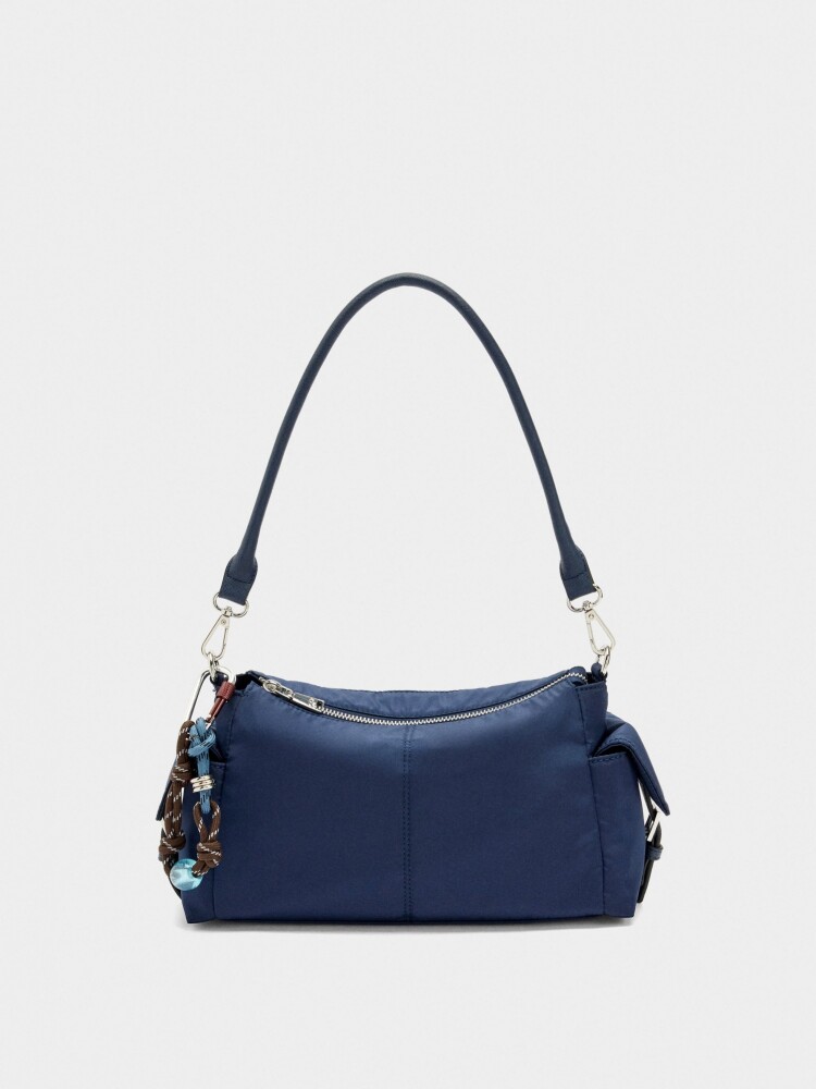 Bolso Bandolera De Nylon Con Colgante azul-marino