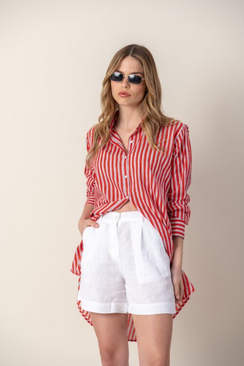 Camisa larga a rayas Camisa larga a rayas