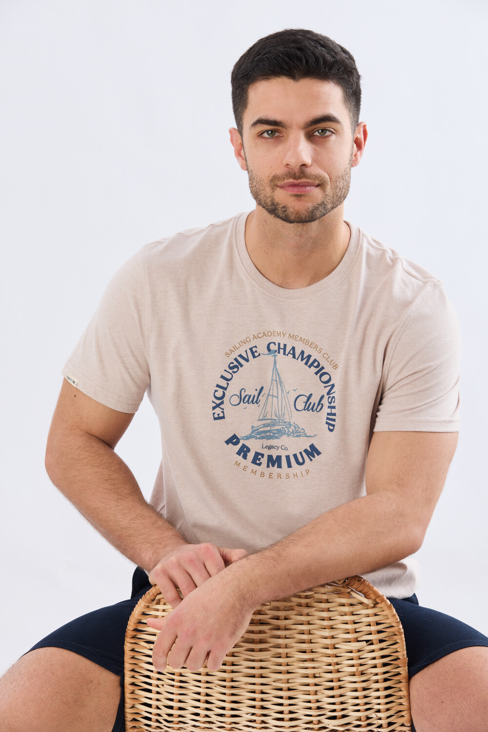 REMERA ESTAMPADA DE ALGODÓN Beige