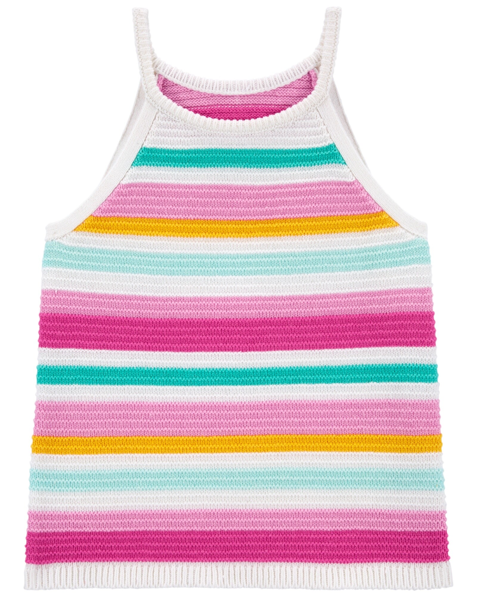 Musculosa a crochet, diseño a rayas Sin color