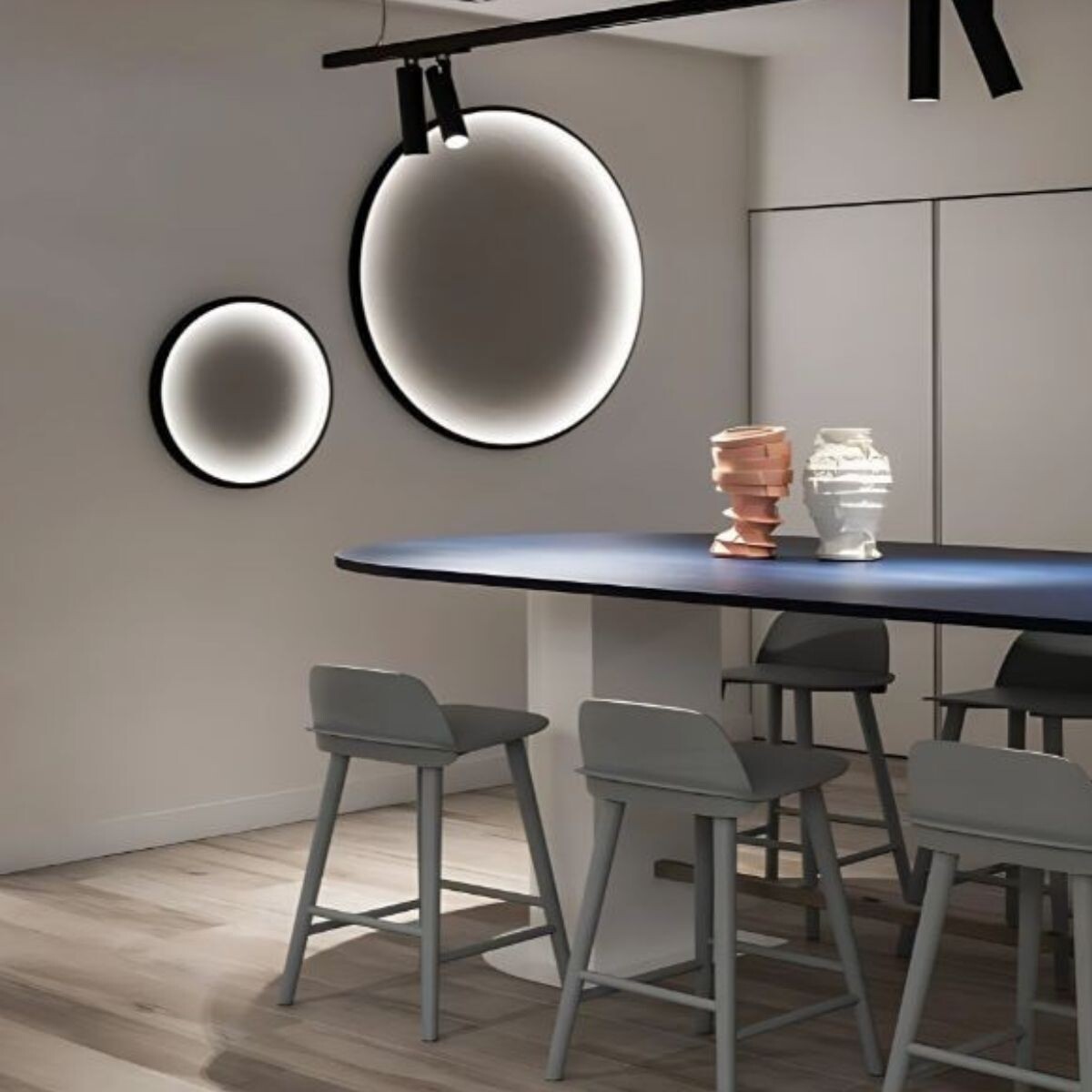 LUMINARIA DE PARED SOUND TRACK Gris Small 