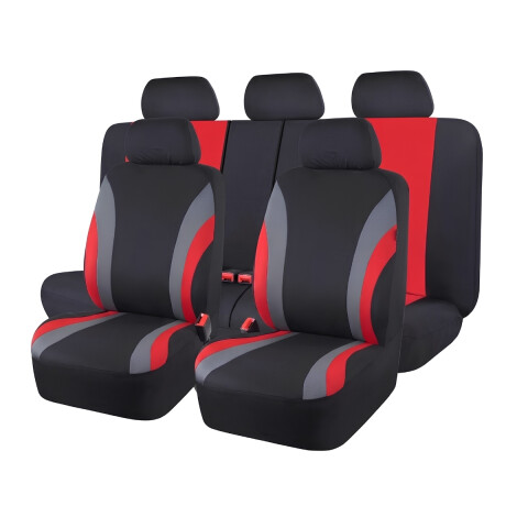JUEGO DE FUNDAS CUBRE ASIENTO (NEGRO/GRIS/ROJO) Juego De Fundas Cubre Asiento (negro/gris/rojo)