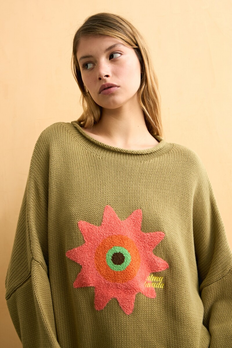 Sweater alma lavada verde