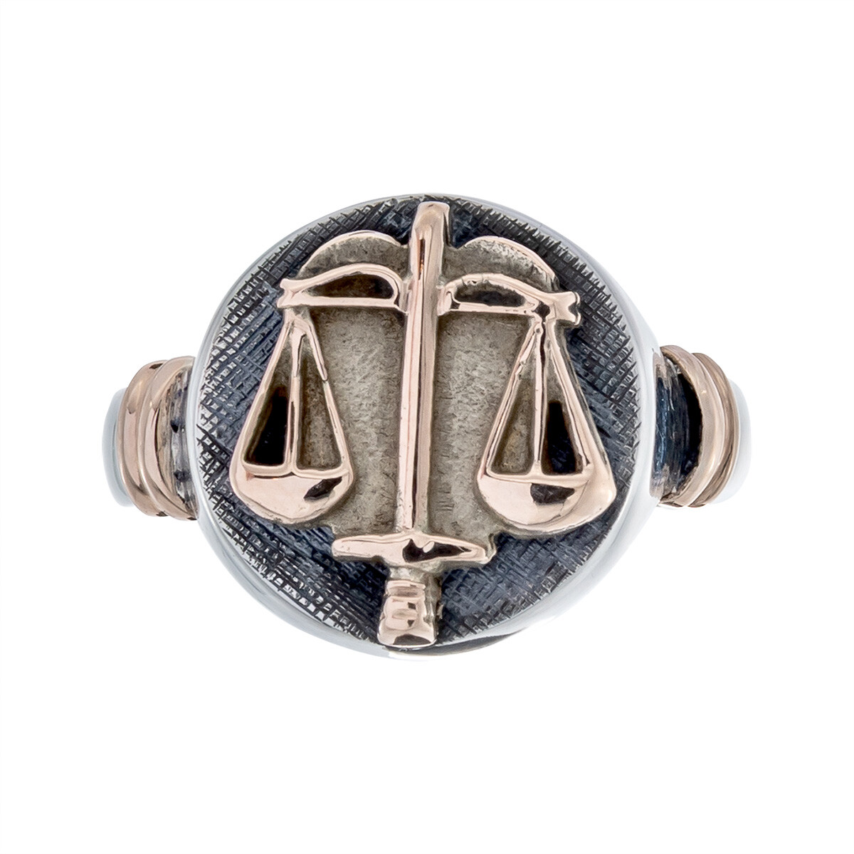 Anillo de plata 925 y oro de 10 ktes ABOGACÍA 