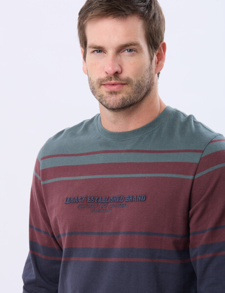 REMERA RAYADA BORDADA Verde