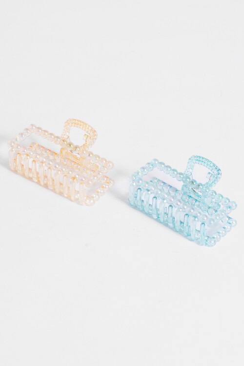 Set de broche rectangular efecto borlas multicolor