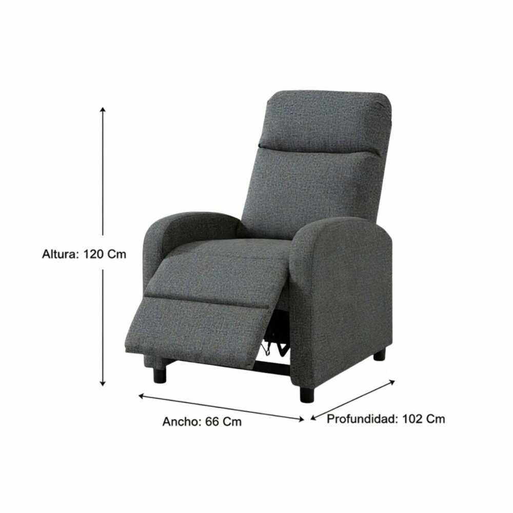 Butaca Poltrona reclinable - 1 Cuerpo GRIS OSCURO