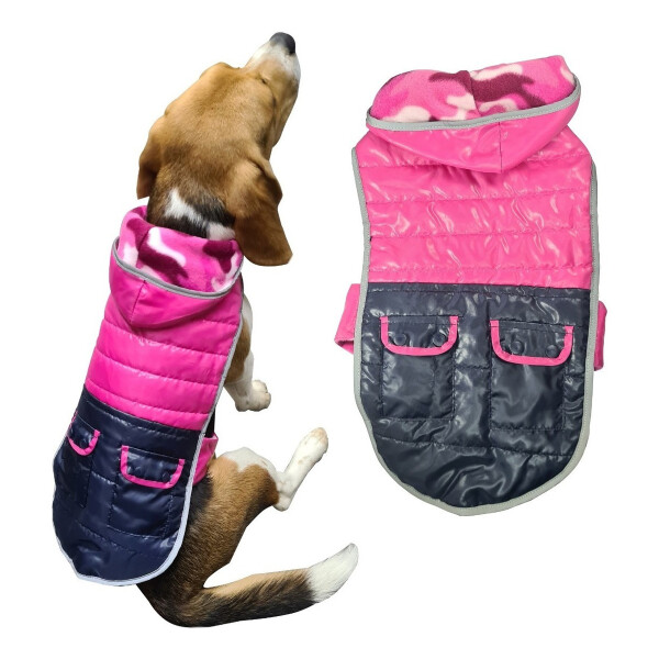 Abrigo Capa Polar Perro Buzo Para Mascotas Pequeñas Variante Color Rosa Talla L