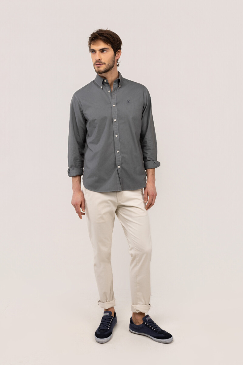 Camisa Garment Dyed Gris