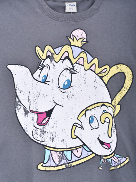 REMERA POTTS AND CHIP GRIS OSCURO