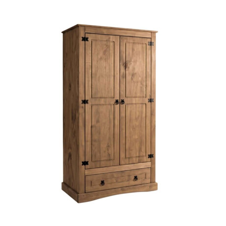 Ropero 2 puertas 1 Cajion Madera Linea Mexicana Nogal