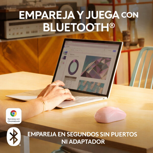 Mouse Llogitech M240 Silent Inalámbrico Bluetooth ROSA