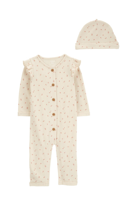 Monito y gorro de algodón, estampado Monito y gorro de algodón, estampado