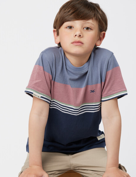 REMERA RAYADA Azul