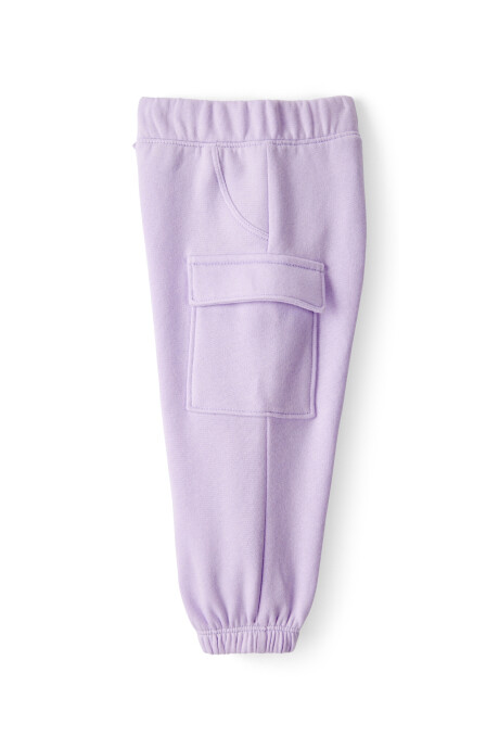 Set dos piezas de algodón, pantalón y canguro, púrpura Sin color