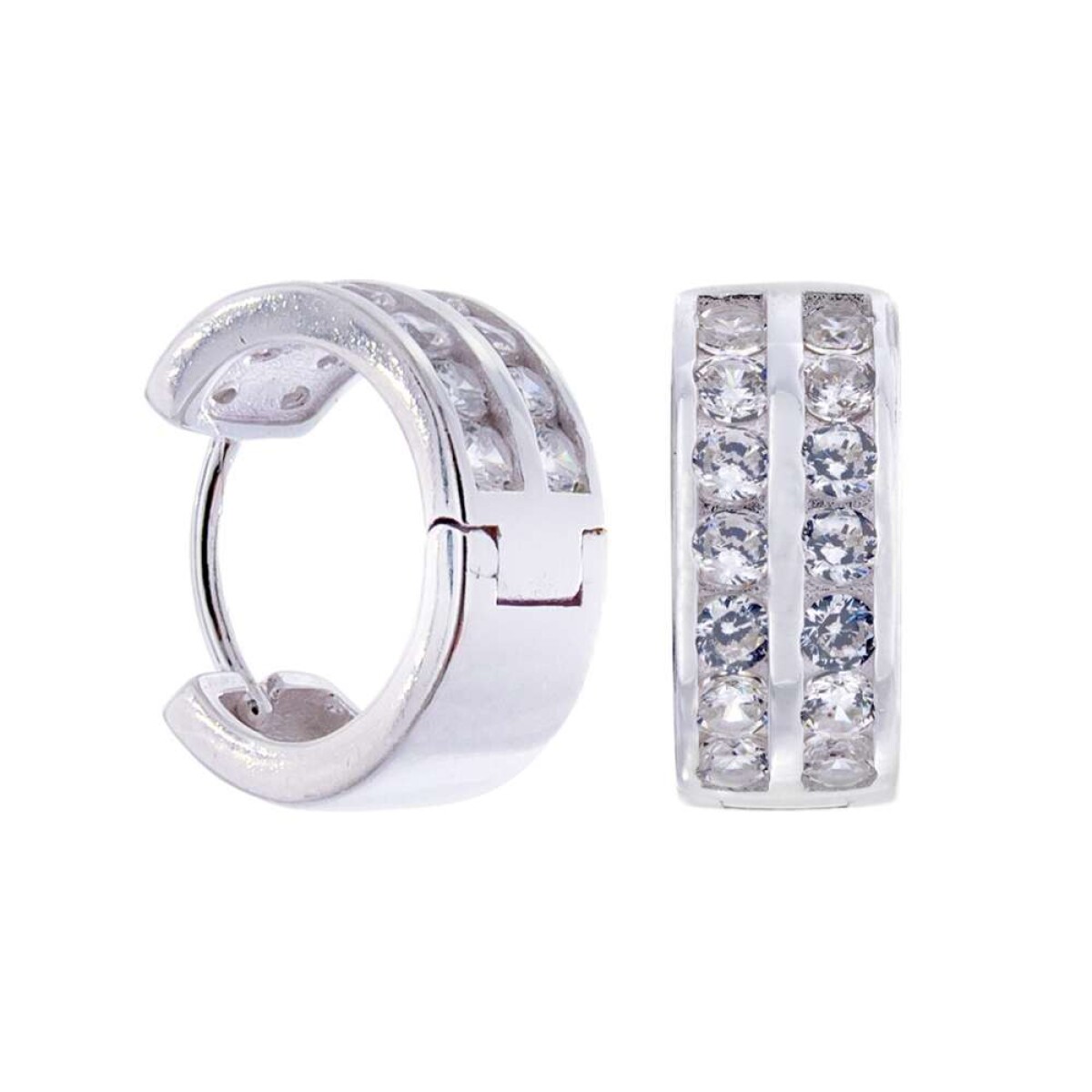 Par De Caravanas De Plata 925 - Con Circonias 