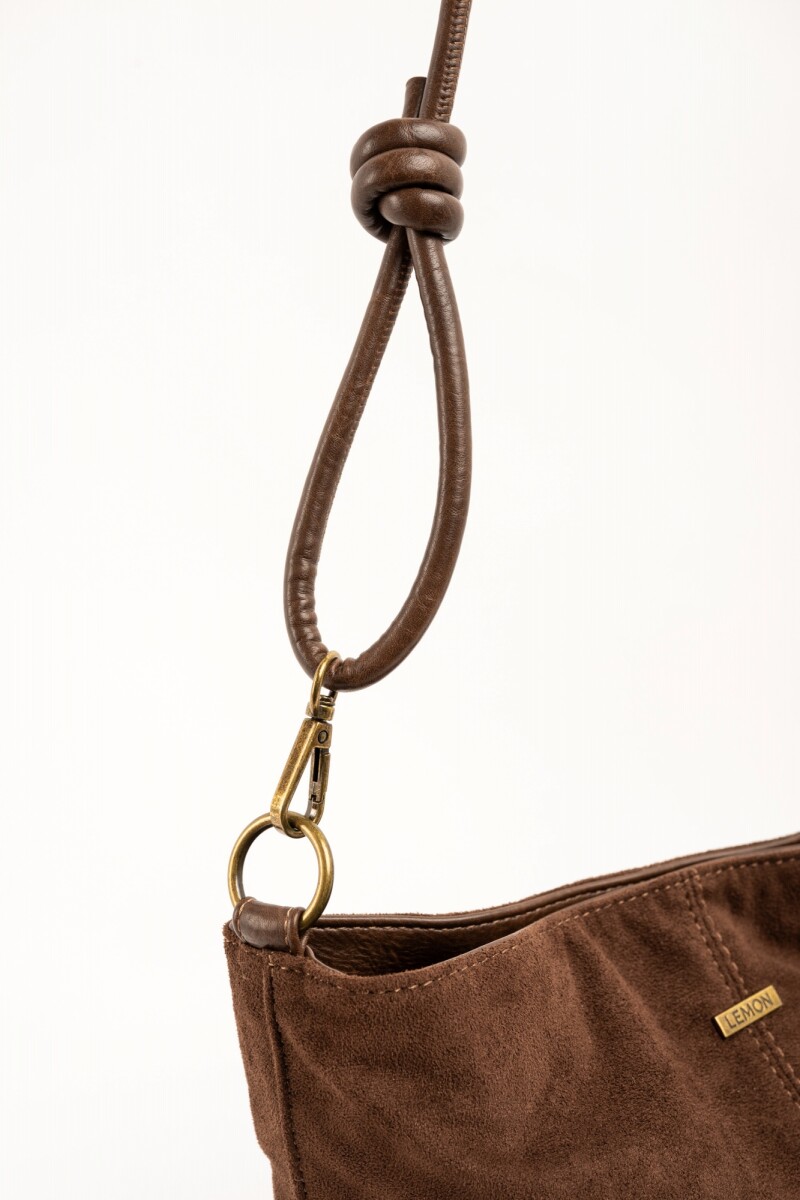 Cartera Gamuza Vegana Chocolate