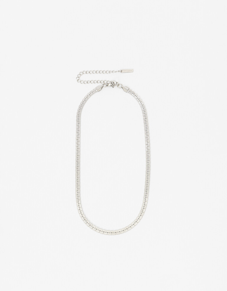 Collares Cortos Metal Collar Corto De Acero - Plateado