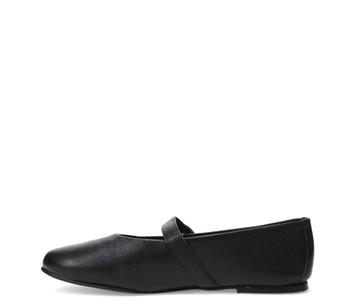 Zapato balerina con tira y hebilla Preto