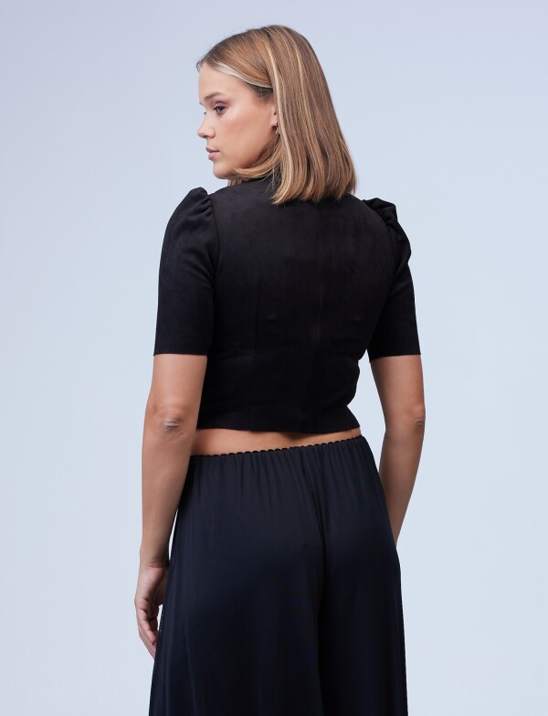 Top Suede NEGRO