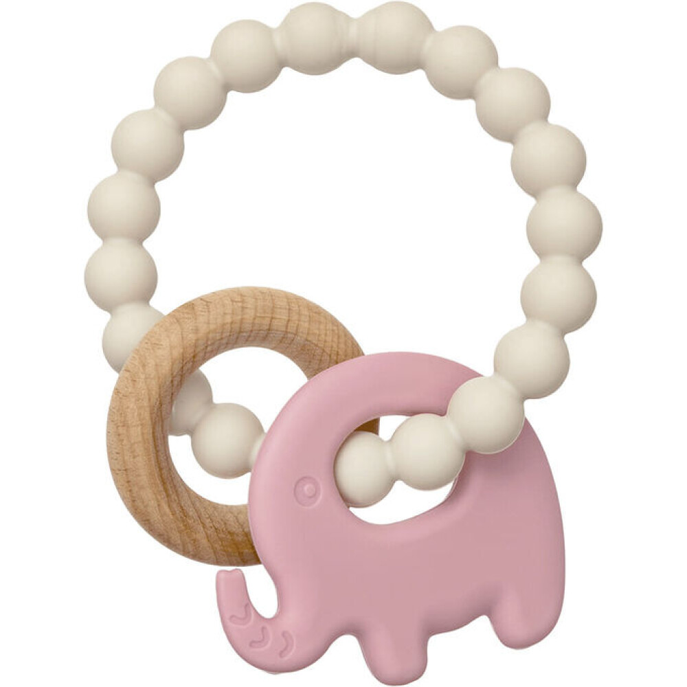 Mordillo Elefante bambu y silicona BUBA rosa