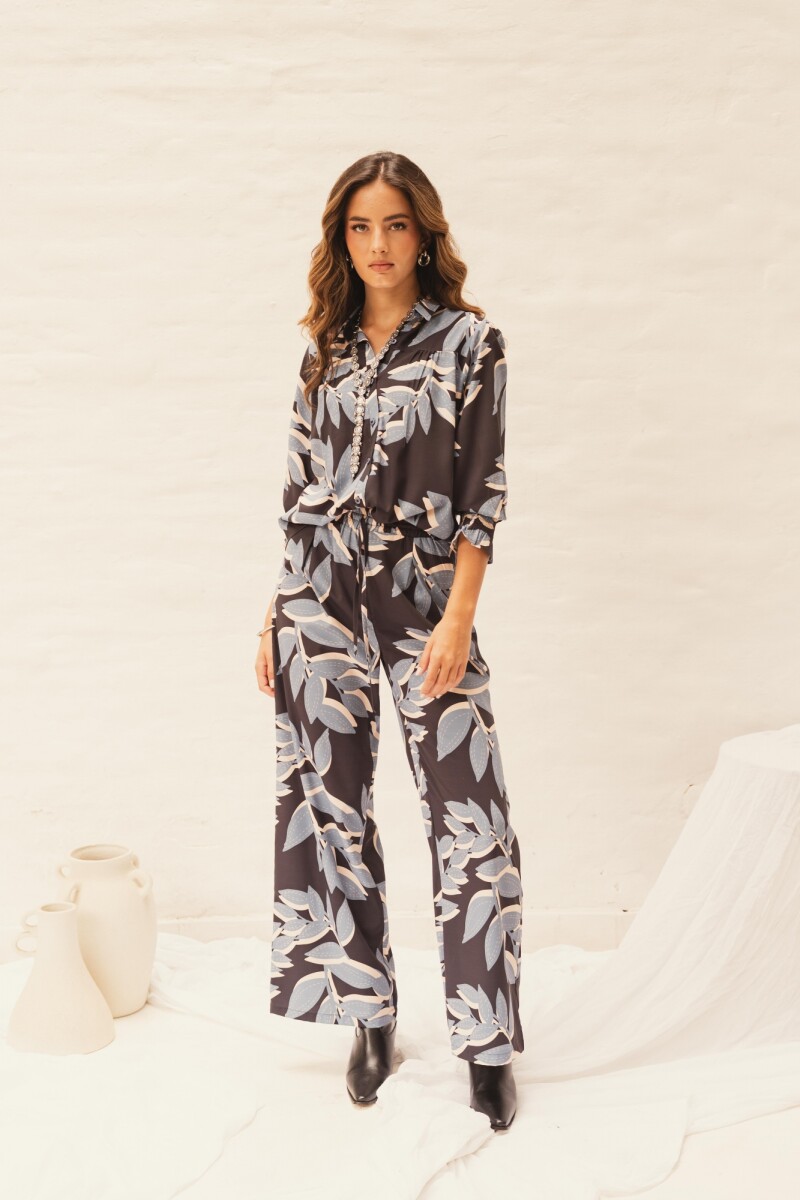 CAMISA EMILY TURQUOISE FOLIAGE PARADISE 