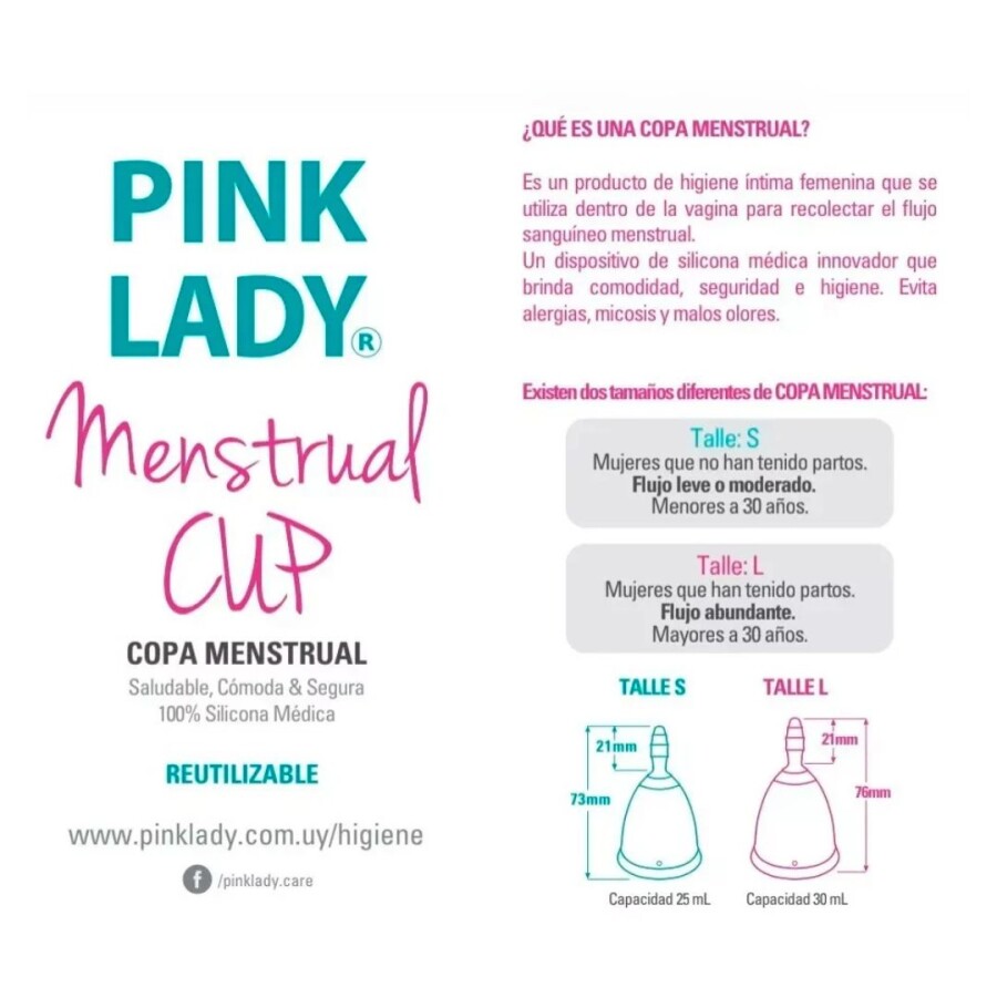 Copa Menstrual Pink Lady Talle L Copa Menstrual Pink Lady Talle L